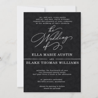 Faire-part de mariage écriture romantique moderne