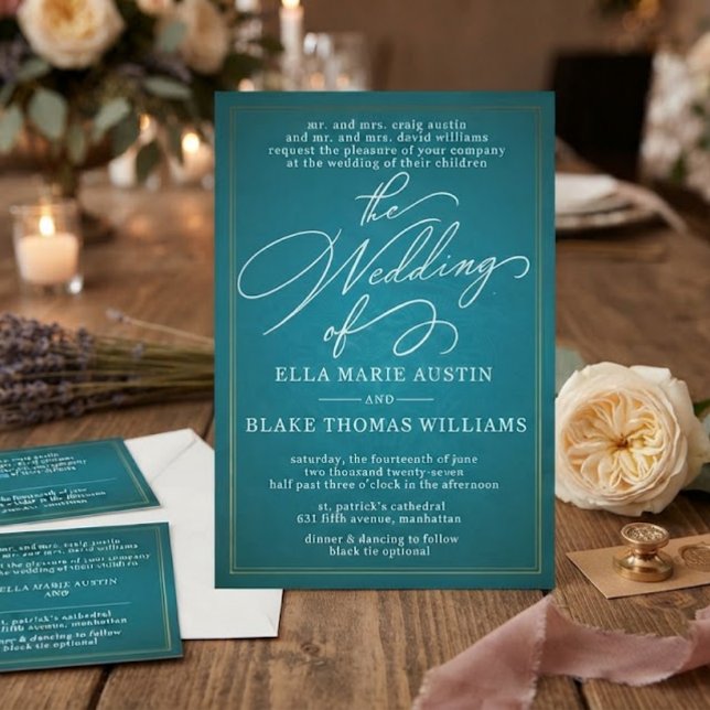 Faire-part de mariage écriture romantique moderne (Créateur téléchargé)