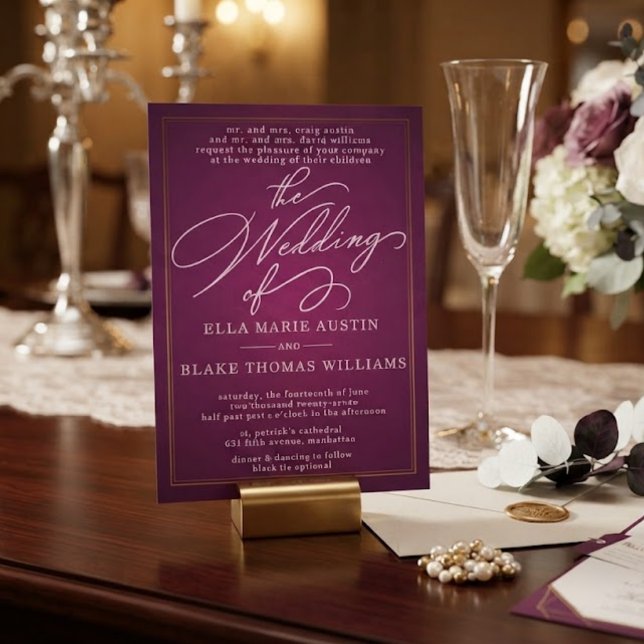 Faire-part de mariage écriture romantique moderne (Créateur téléchargé)