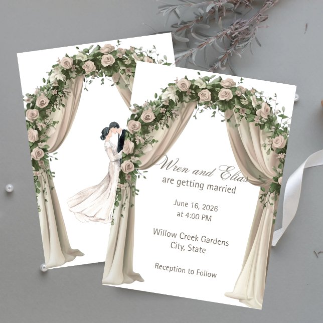 Faire-part de mariage Élégance Bohème  (Bohemian Elegance Wedding Invitation)