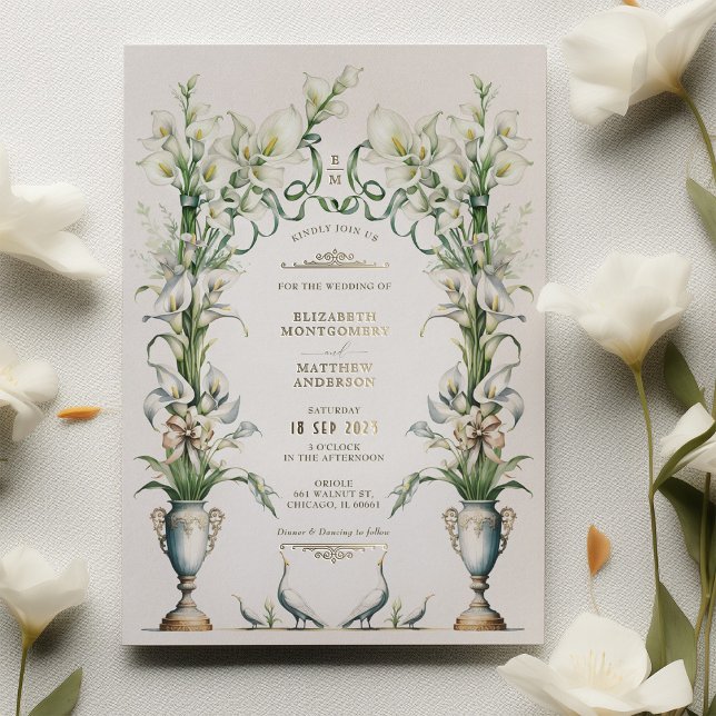 Faire-part de mariage Élégance de lys calla victor (Créateur téléchargé)