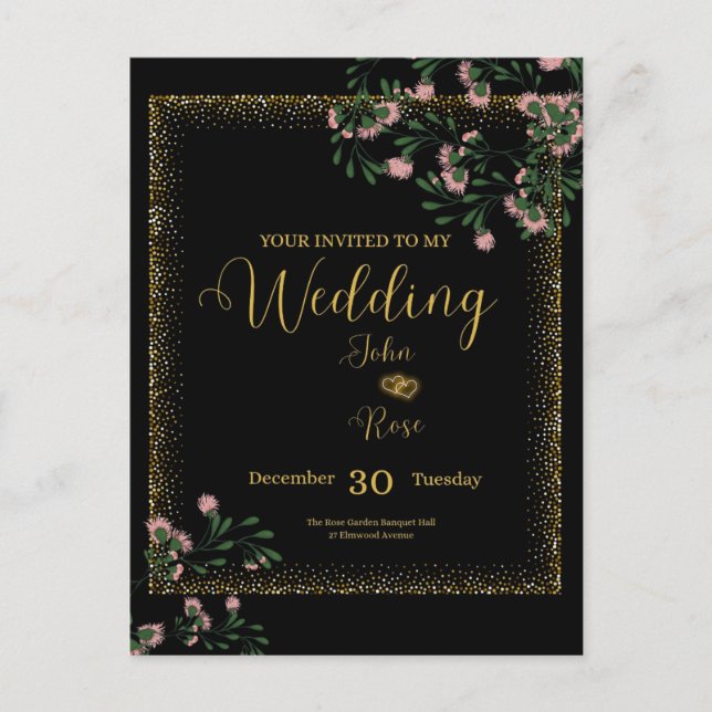Faire-part de mariage élégant (Devant)