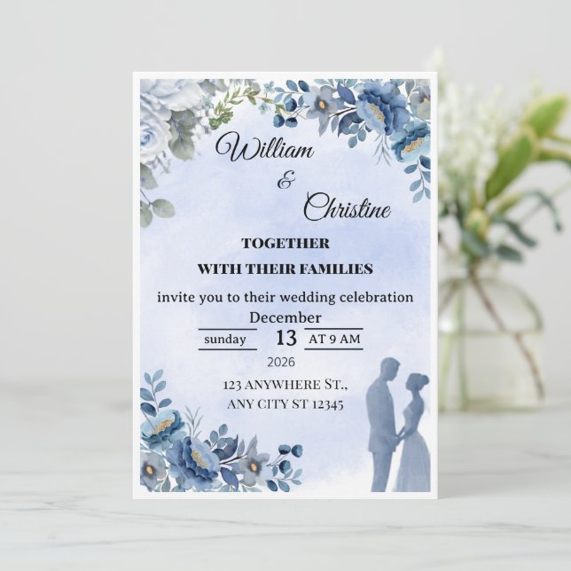 Faire-part de mariage élégant (Debout devant)