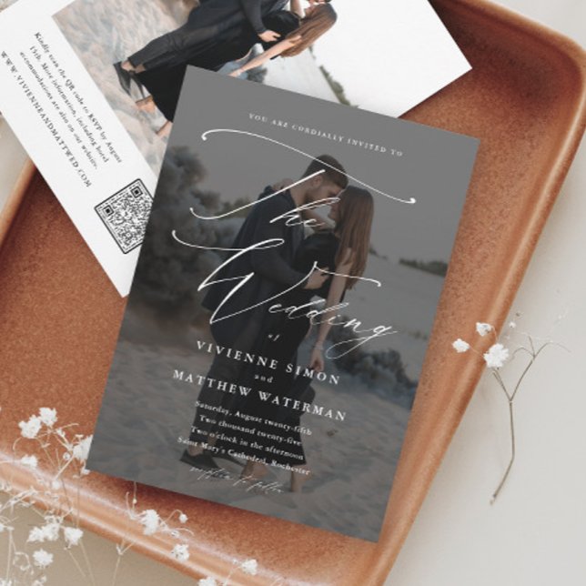 Faire-part de mariage élégant à budget avec photo (Créateur téléchargé)