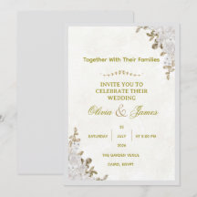 Faire-part de mariage élégant à fleurs blanches et