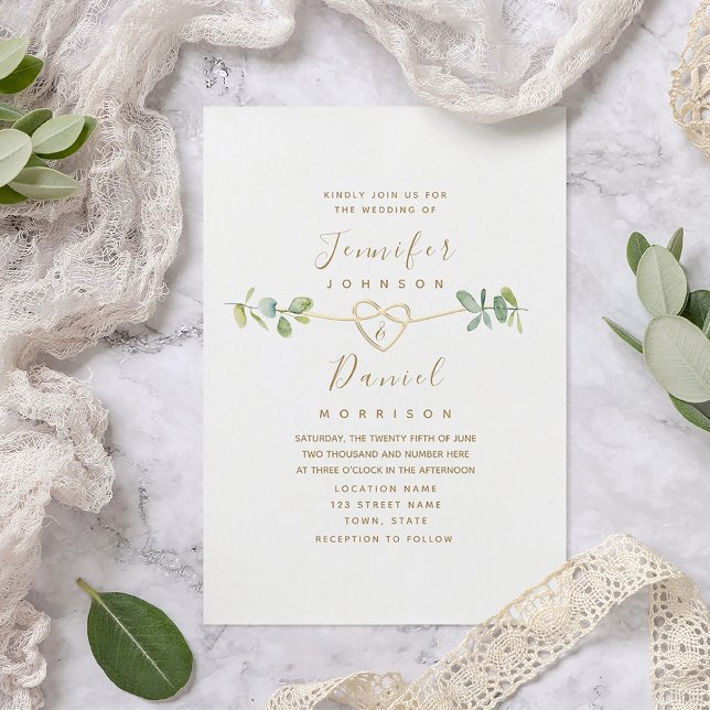 Faire-part de mariage élégant à l'eucalyptus (Créateur téléchargé)
