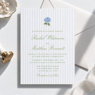 Faire-part de mariage élégant à l'hortensia