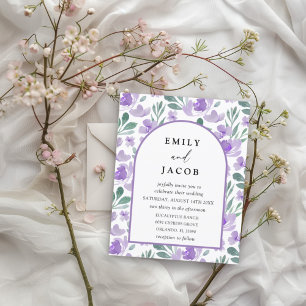 Faire-part de mariage élégant avec arche florale v