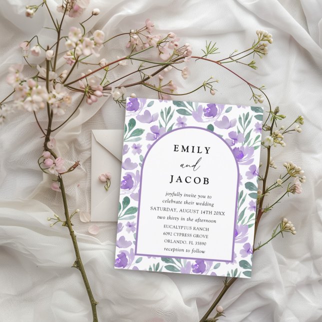 Faire-part de mariage élégant avec arche florale v (Créateur téléchargé)