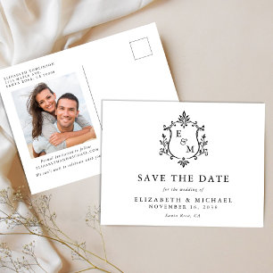 Faire-part de mariage élégant avec blason de monog