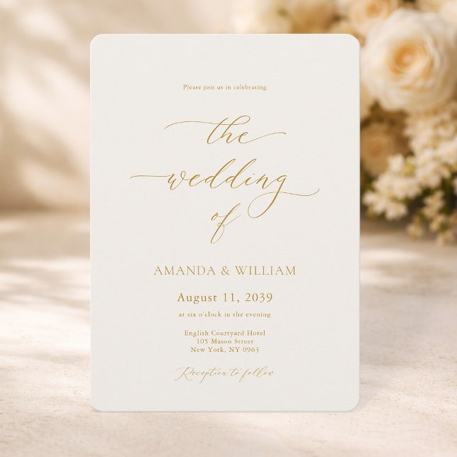 Faire-part de mariage élégant avec calligraphie do (Créateur téléchargé)