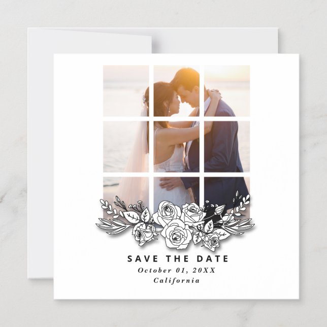 Faire-part de mariage élégant avec image de fenêtr (Recto)