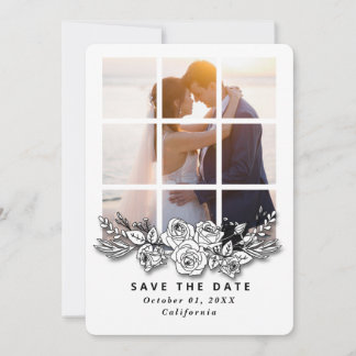 Faire-part de mariage élégant avec image de fenêtr