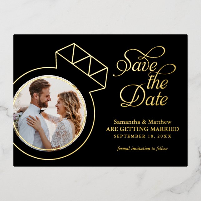 Faire-part de mariage élégant avec photo  (Recto)