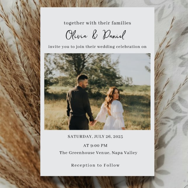 Faire-part de mariage élégant avec photo (Créateur téléchargé)