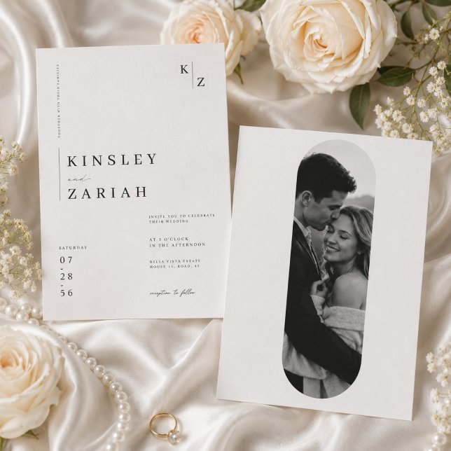 Faire-part de mariage élégant avec photo (Créateur téléchargé)