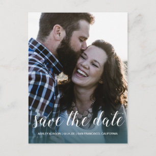 Faire-part de mariage élégant avec photo de fiança