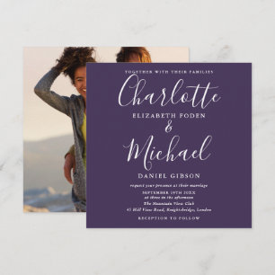 Faire-part de mariage élégant avec photo et écritu