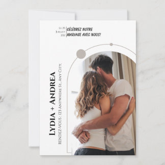 Faire-part de mariage élégant avec photo personnal