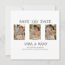 Faire-part de mariage élégant avec photo pour anno