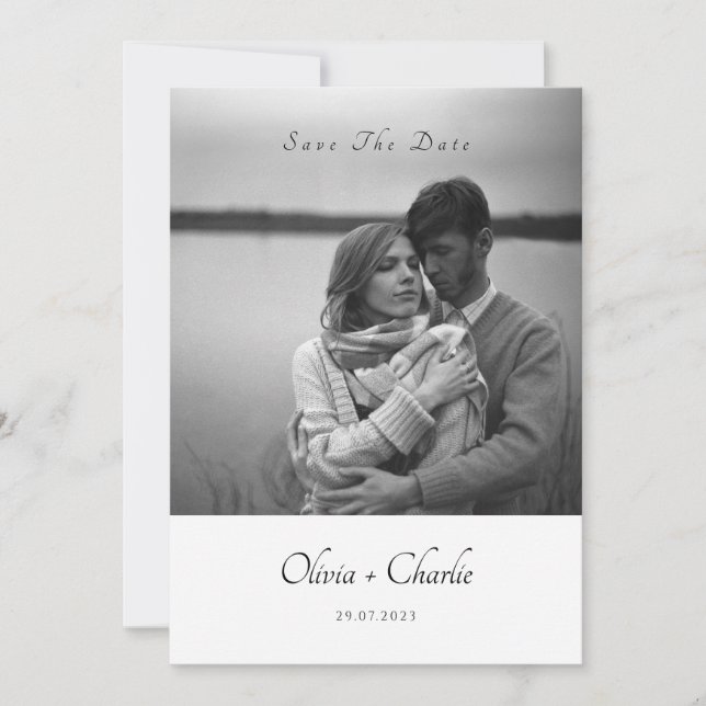 Faire-part de mariage élégant avec texte et photo  (Devant)