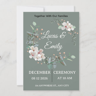 Faire-Part de Mariage Élégant avec Verdure