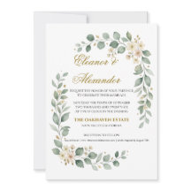 Faire-part de mariage élégant avec verdure modèle 