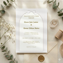 Faire-part de mariage élégant, beige minimaliste à