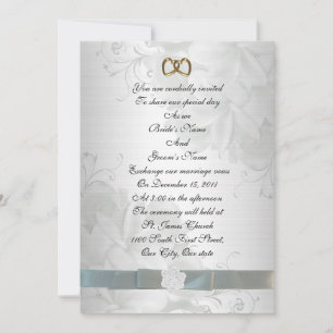 Faire-part de mariage élégant blanc floral