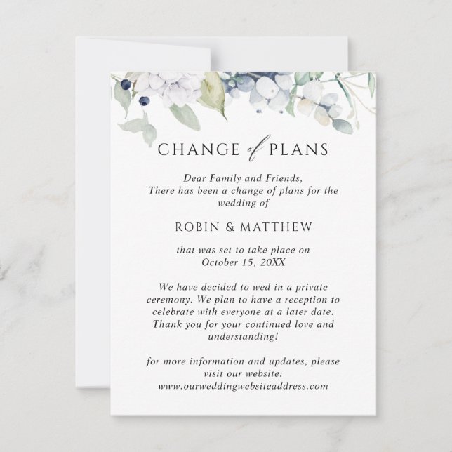 Faire-part de mariage Elegant Bliss Changement de  (Devant)