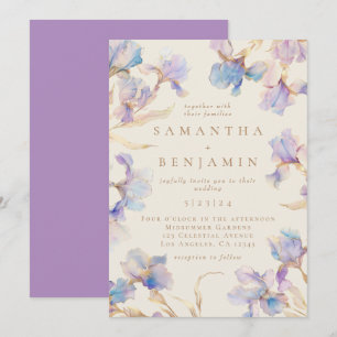 Faire-part de mariage élégant Boho Iris