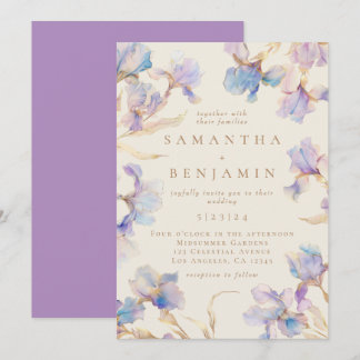 Faire-part de mariage élégant Boho Iris