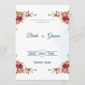 Faire-part de mariage élégant bouquet floral