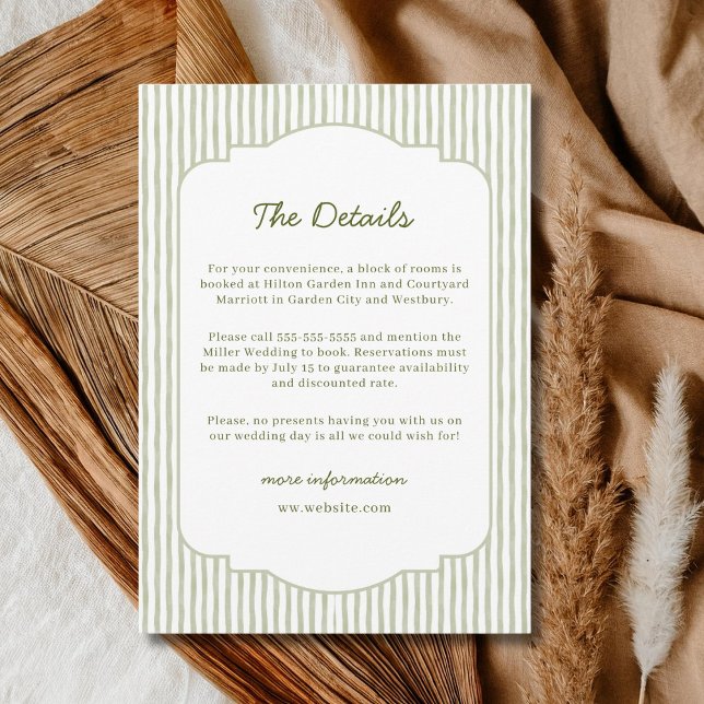 Faire-part de mariage élégant classique à rayures  (Créateur téléchargé)