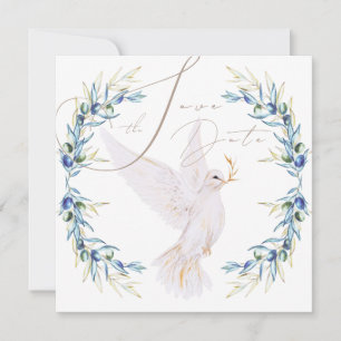 Faire-part de mariage Elegant Colombe & Feuilles d