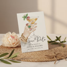 Faire-part de mariage élégant de cocktail pour ann