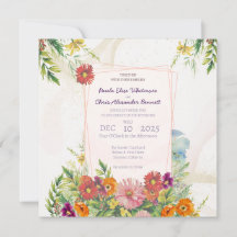 Faire-part de mariage élégant de jardin de fleurs 
