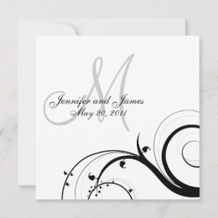 Faire-part de mariage élégant de monogramme de