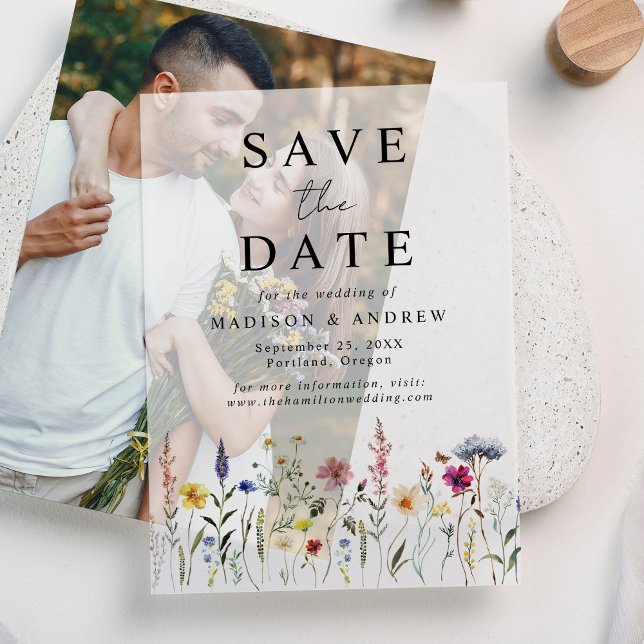 Faire-Part de Mariage Élégant de Prairie de Fleurs (Créateur téléchargé)