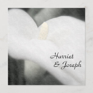 Faire-part de mariage élégant de zantedeschia