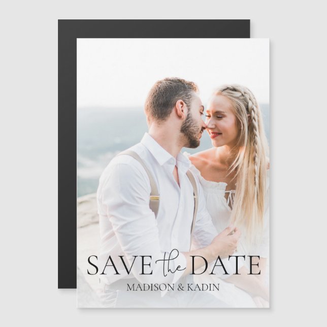 Faire-part de mariage élégant écriture (Devant / Derrière)