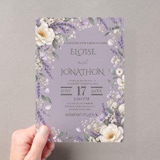Faire-part de mariage élégant en acrylic transpare
