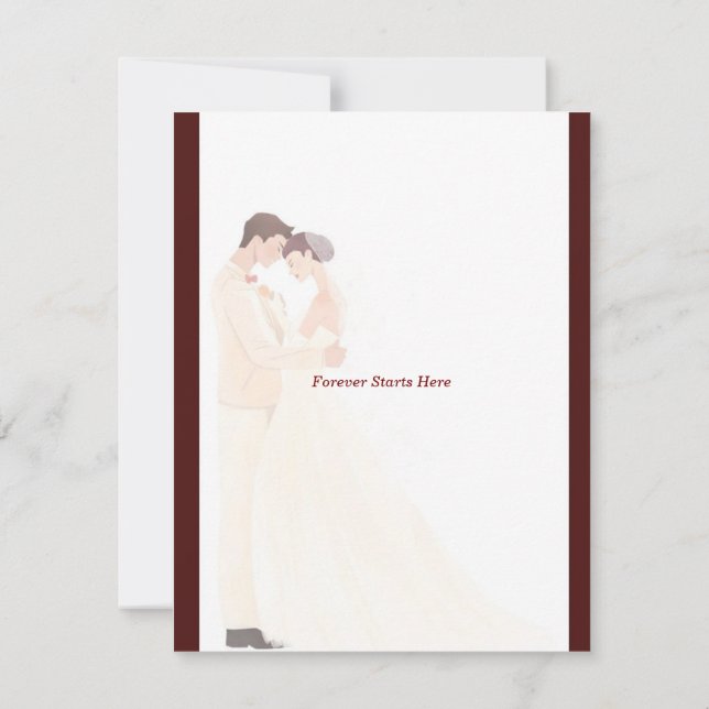 Faire-part de mariage élégant en bordeaux (Dos)
