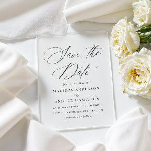 Faire-part de mariage élégant en calligraphie noir