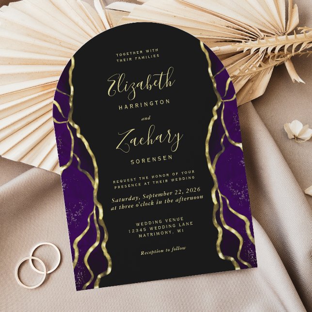 Faire-part de mariage élégant en forme d'arche à l (Créateur téléchargé)