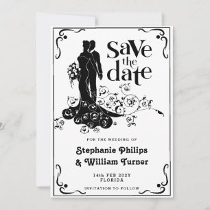 Faire-Part de Mariage Élégant en Silhouette