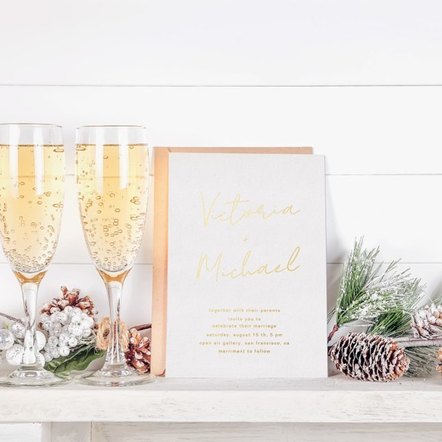 Faire-part de mariage élégant en typographie scrip (Créateur téléchargé)