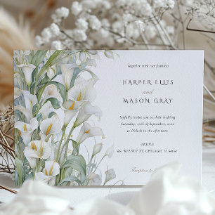 Faire-part de mariage élégant et classique aux lys