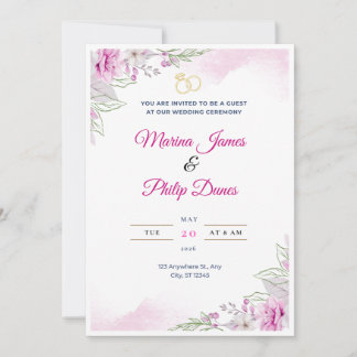 Faire-part de mariage élégant et minimaliste