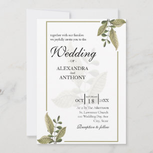 Faire-part de mariage élégant et minimaliste avec